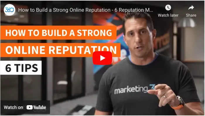 how to build a strong online reputation by marketing 360