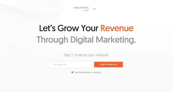 neilpatel website home page screenshot