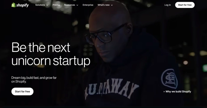 shopify website homepage screenshot